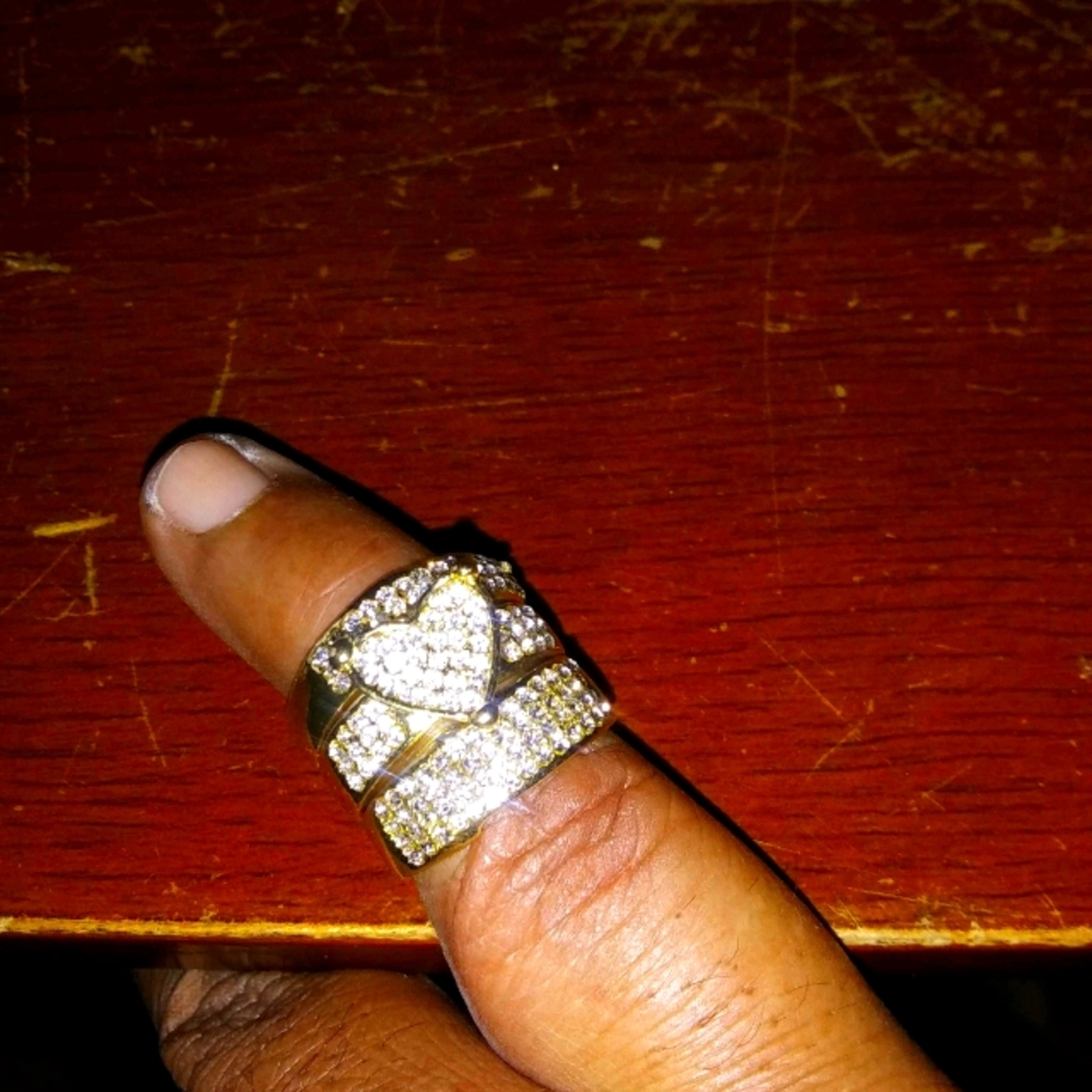 3 Piece Wedding Set with Men's Ring